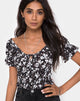 Image of Evony Top in Dark Wild Flower