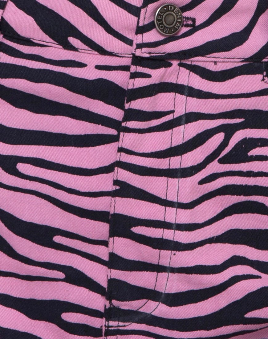 Image of Exni Mini Skirt in Zips Zebra Pink