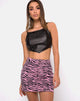 Image of Exni Mini Skirt in Zips Zebra Pink