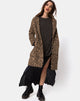 Image of Ernest Boyfriend Coat Leopard Print Grey