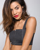 Image of Fallon Crop Top in Denim Black