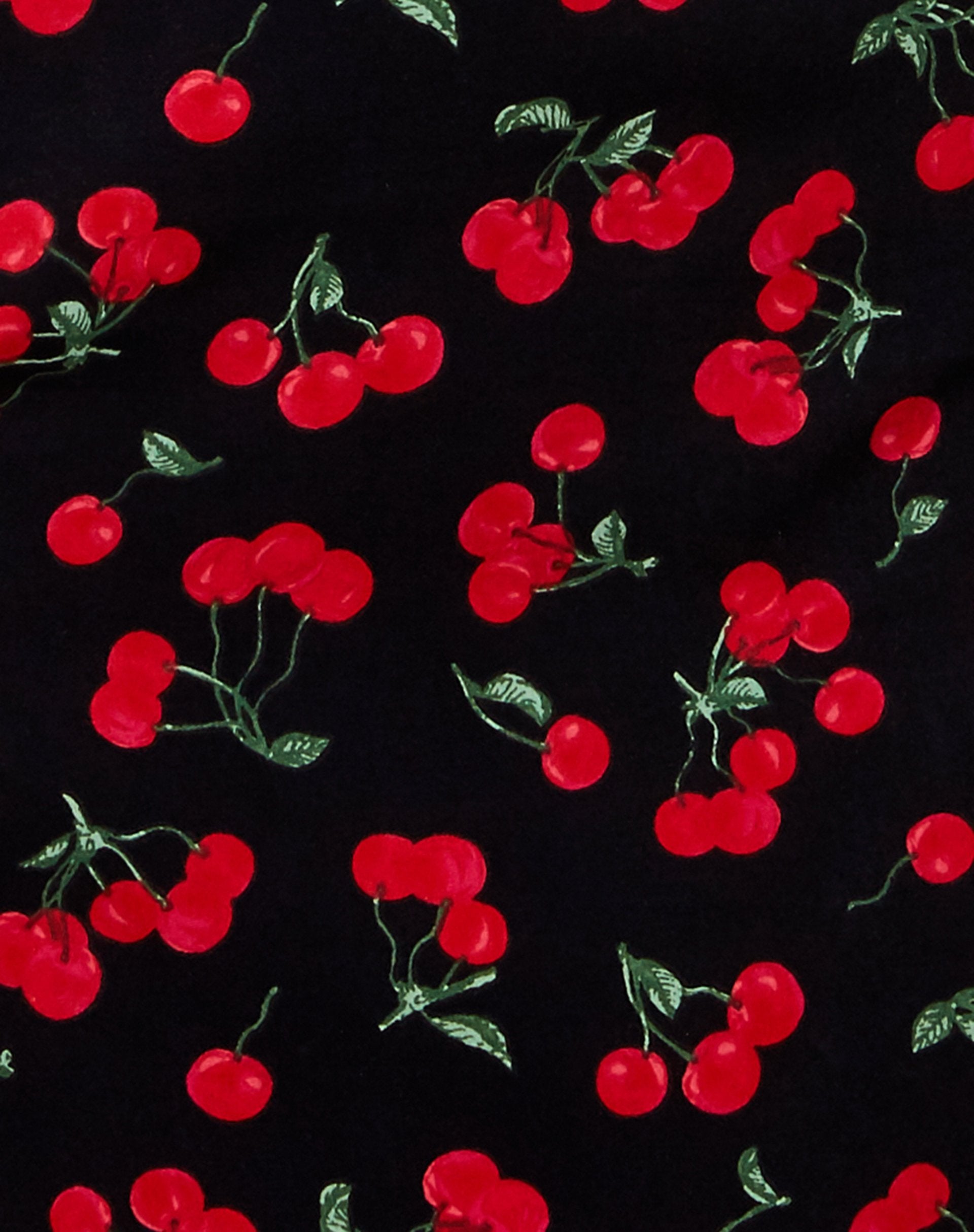 Black Cherry Print Mini Dress