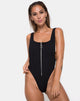 Image of Farica Swimsuit in Mini Rib Onyx