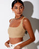 Image of Adela Crop Top in Rib Camel