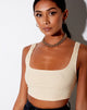 Image of Adela Crop Top in Rib Sand