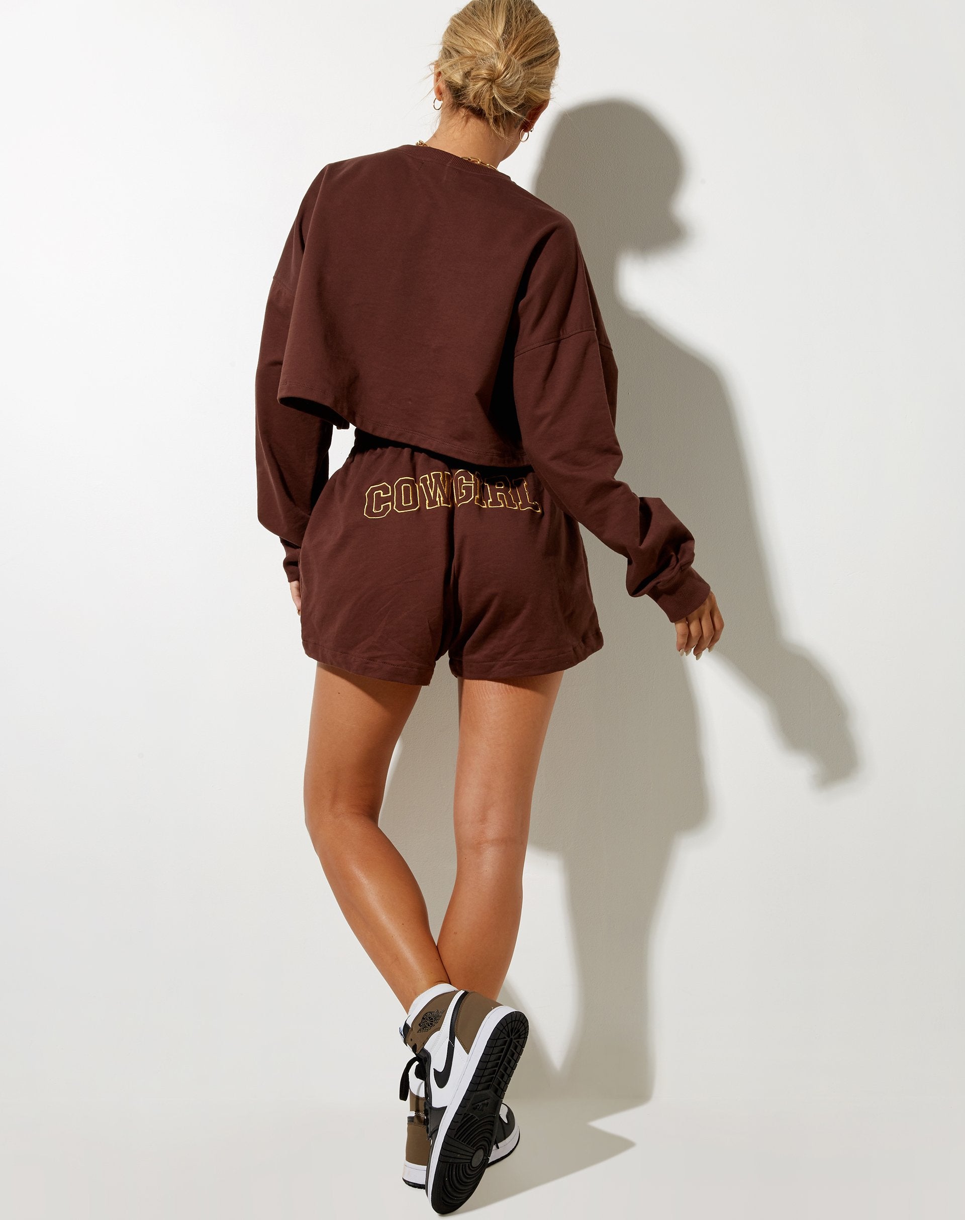 Image of Fawly Crop Top in Deep Mahogany Cowgirl Embro