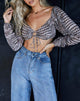 Image of Celinda Crop Top in Croc Neutral Grey