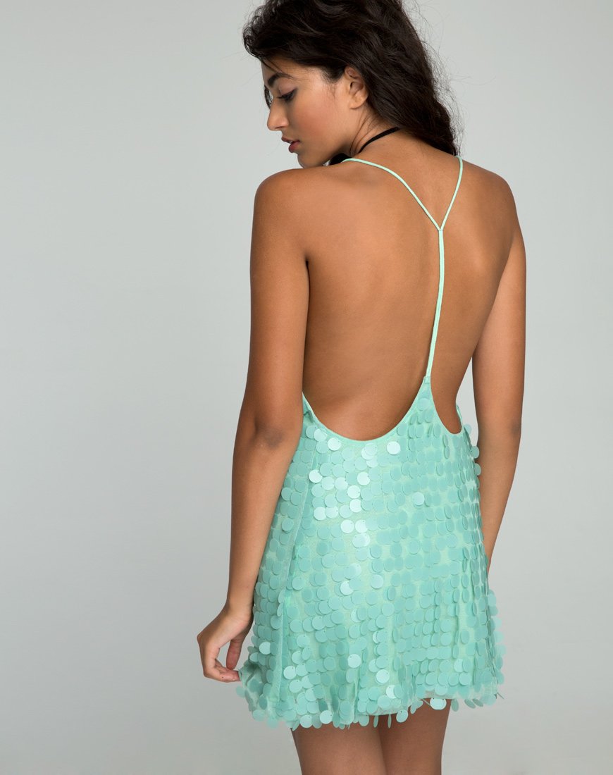 Image of Finn Dress in Disc Sequin Mint