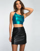 Image of Fonda Crop Top in Metallic Petrol