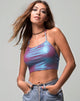 Image of Fonda Crop top in Metallic Opal Shimmer