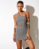 Image of Forsy Mini Dress in Optic Square Black and White