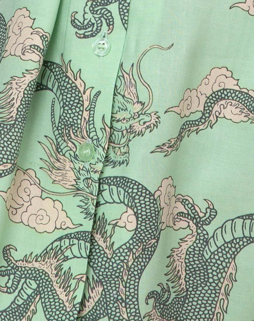 green dragon print dress Lime Green Imperial Dragon Dress L