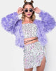 Image of Fur Ball Jacket in Faux Fur Lilac