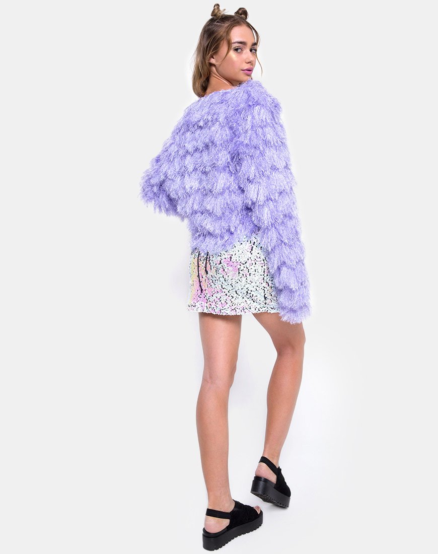 Image of Fur Ball Jacket in Faux Fur Lilac