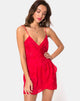 Image of Furiosa Wrap Dress in Satin Rose Red