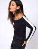 Image of Gadice Off The Shoulder Bodice in Black with White Stripe