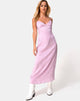 Image of Gaela Slip Dress in Satin Cheetah Dusky Lilac