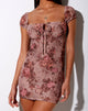 Image of Gaina Bodycon Dress in Mesh Peach Bloom