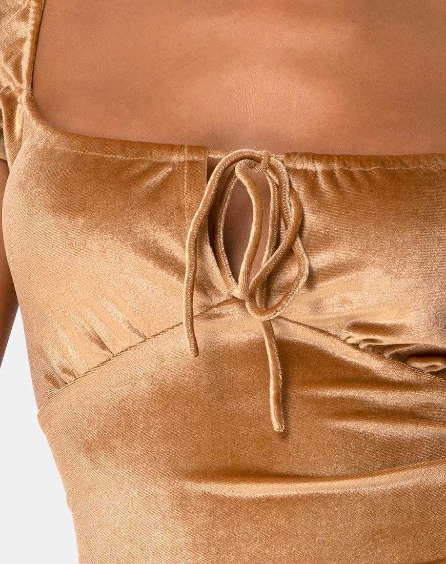 Image of Gala Mini Dress in Velvet Gold