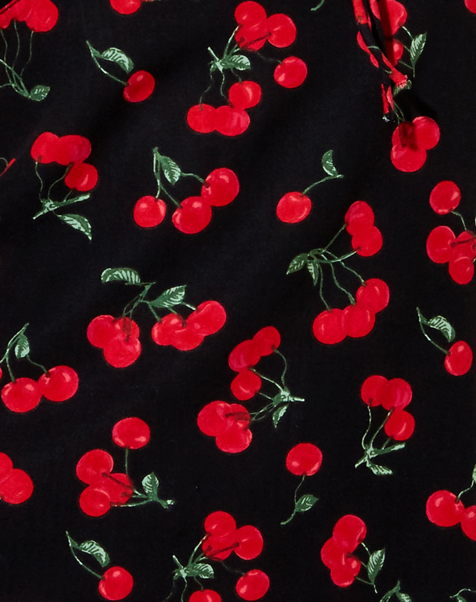 strapless open back dress Black and Red Cherry Print Mini Dress