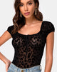 Image of Galacta Bodice in Animal Black Net