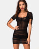 Image of Galia Dress in Net Black