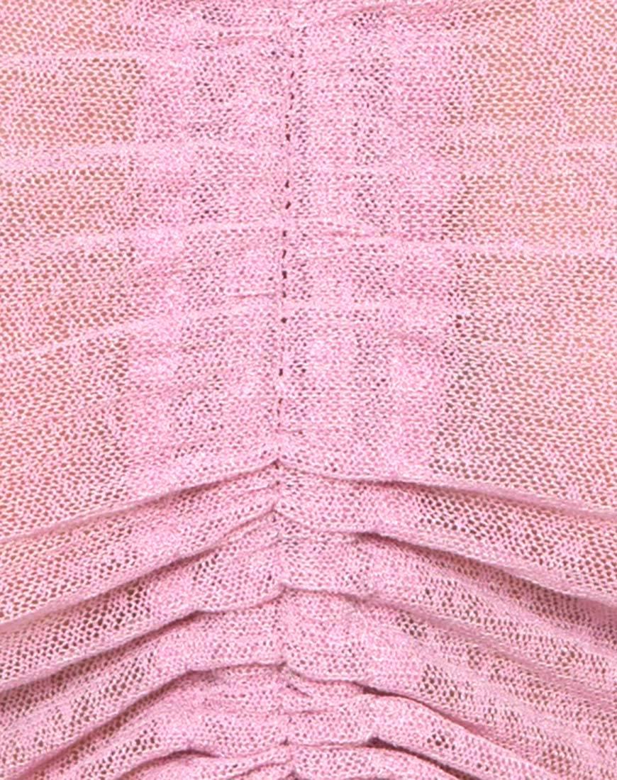 Image of Ganida Crop Top in Sheer Knit Blush