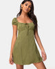 Image of Gaval Mini Dress in Satin Cheetah Khaki