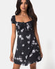 Image of Gaval Mini Dress in Mono Flower Black