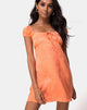 Image of Gaval Mini Dress in Satin Cheetah Coral