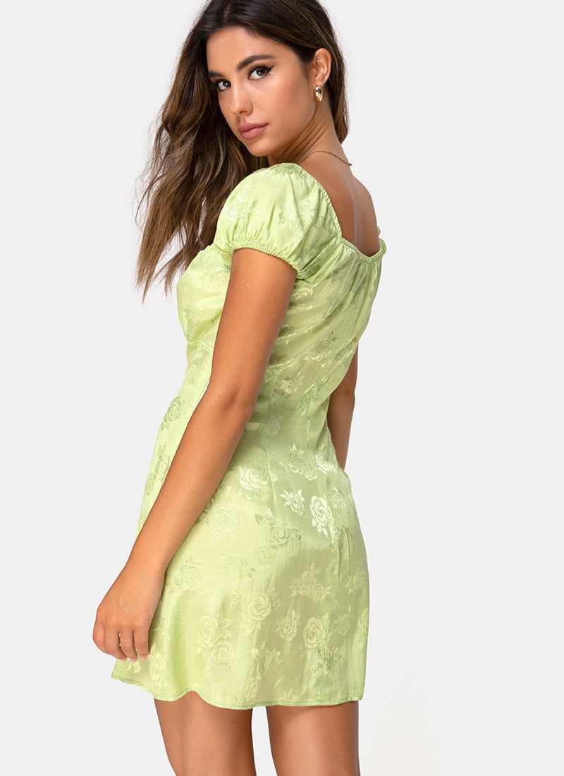 Gaval Minikleid in Falling Rose Gelb