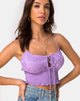 Image of Gemala Cami Top in Satin Ditsy Rose Lavender