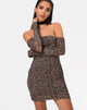 Image of Geneva Bodycon Dress in Tiger Net Tan