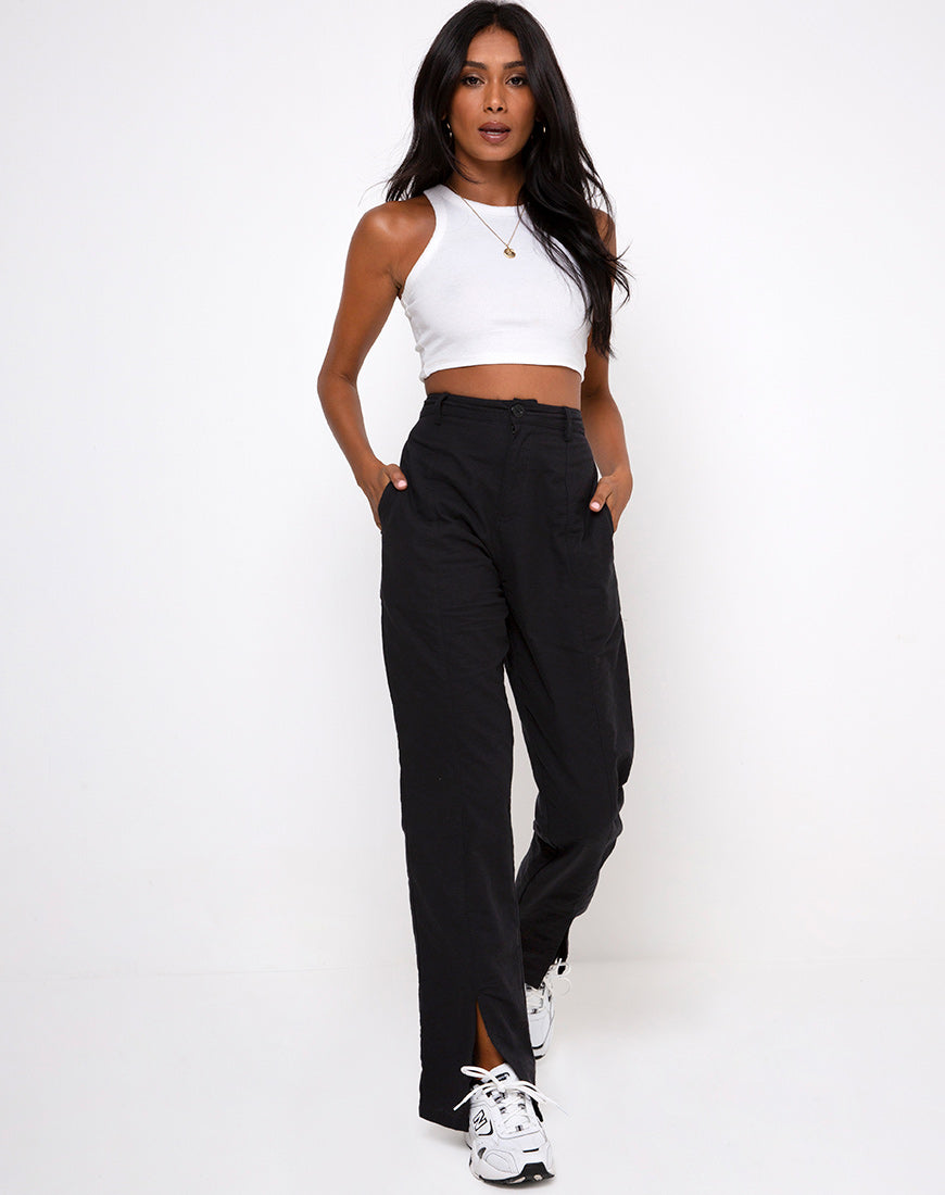 Black Split Hem Trouser| Gesta – motelrocks-com-us