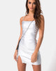 Image of Gilea Bodycon Dress in Silver Metallic