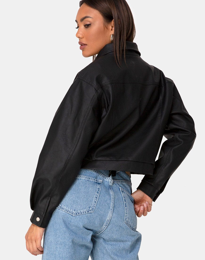 Image of Gina Jacket in PU Black