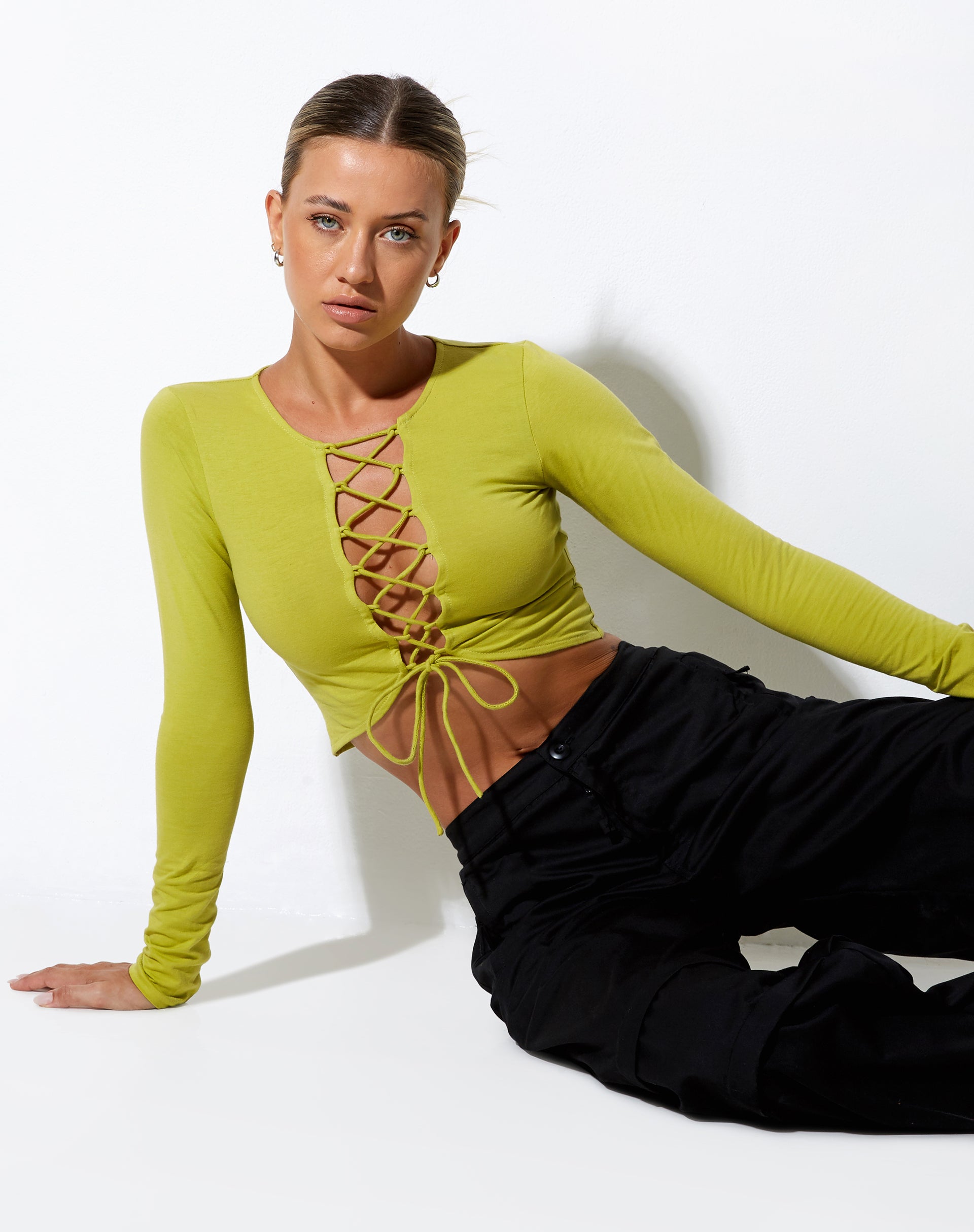 image of Gisy Crop Top in Lycra Lime