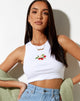 Image of Givas Crop Top in White Strawberry Embro