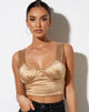 Image of Gladis Vest Top in Satin Golden Sand