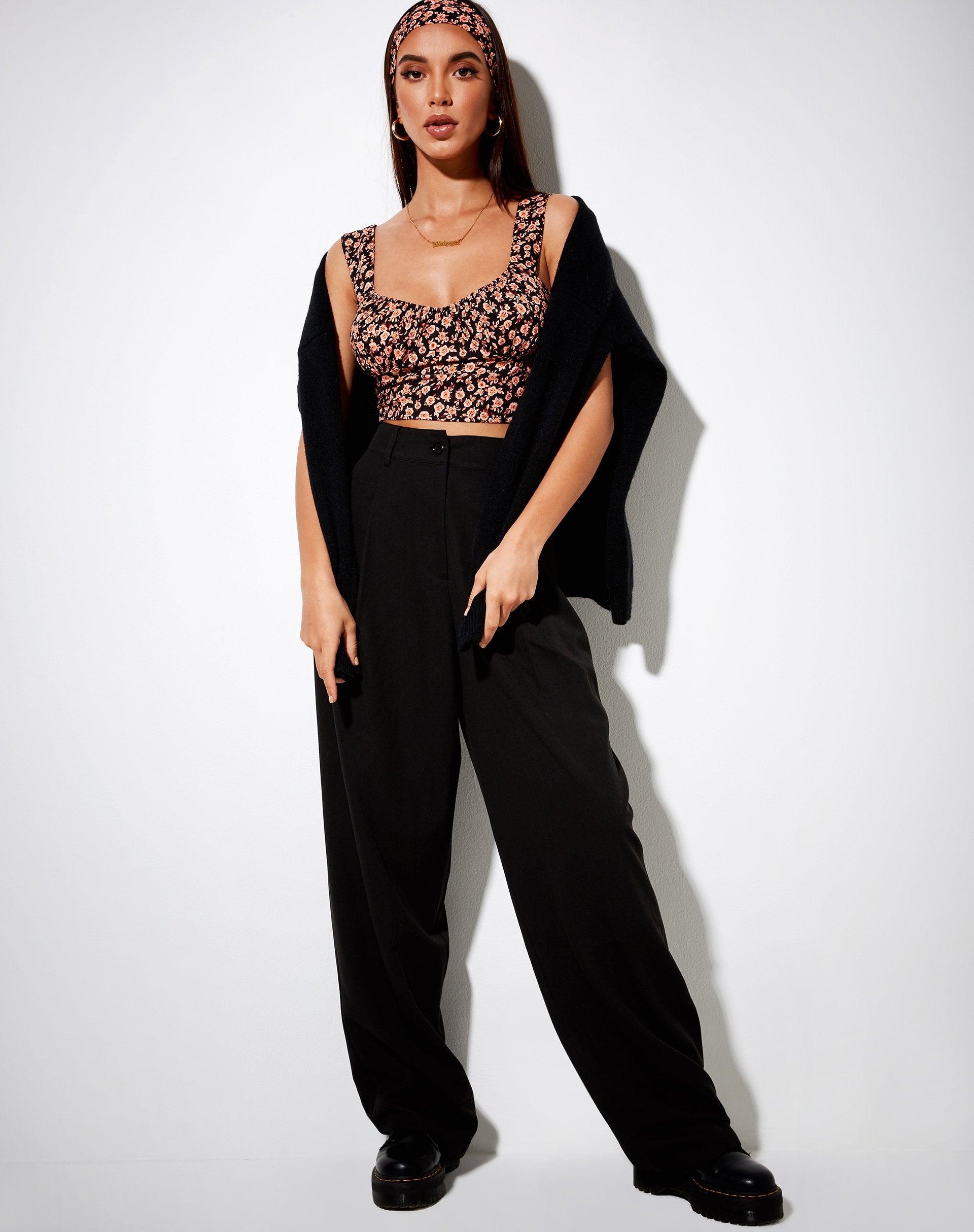 Image of Gladis Vest Crop Top in Autumn Blossom