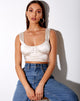 Image of Gladis Vest Crop Top in Satin Champagne