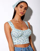 Image of Gladis Vest Top in Pretty Petal Green