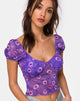 Image of Glasty Crop Top in Purple Daisy Daze