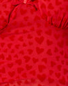 Red Mesh Red Heart Flock