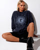 Image of Glo Sweatshirt in Black Stone Wash Cosmos