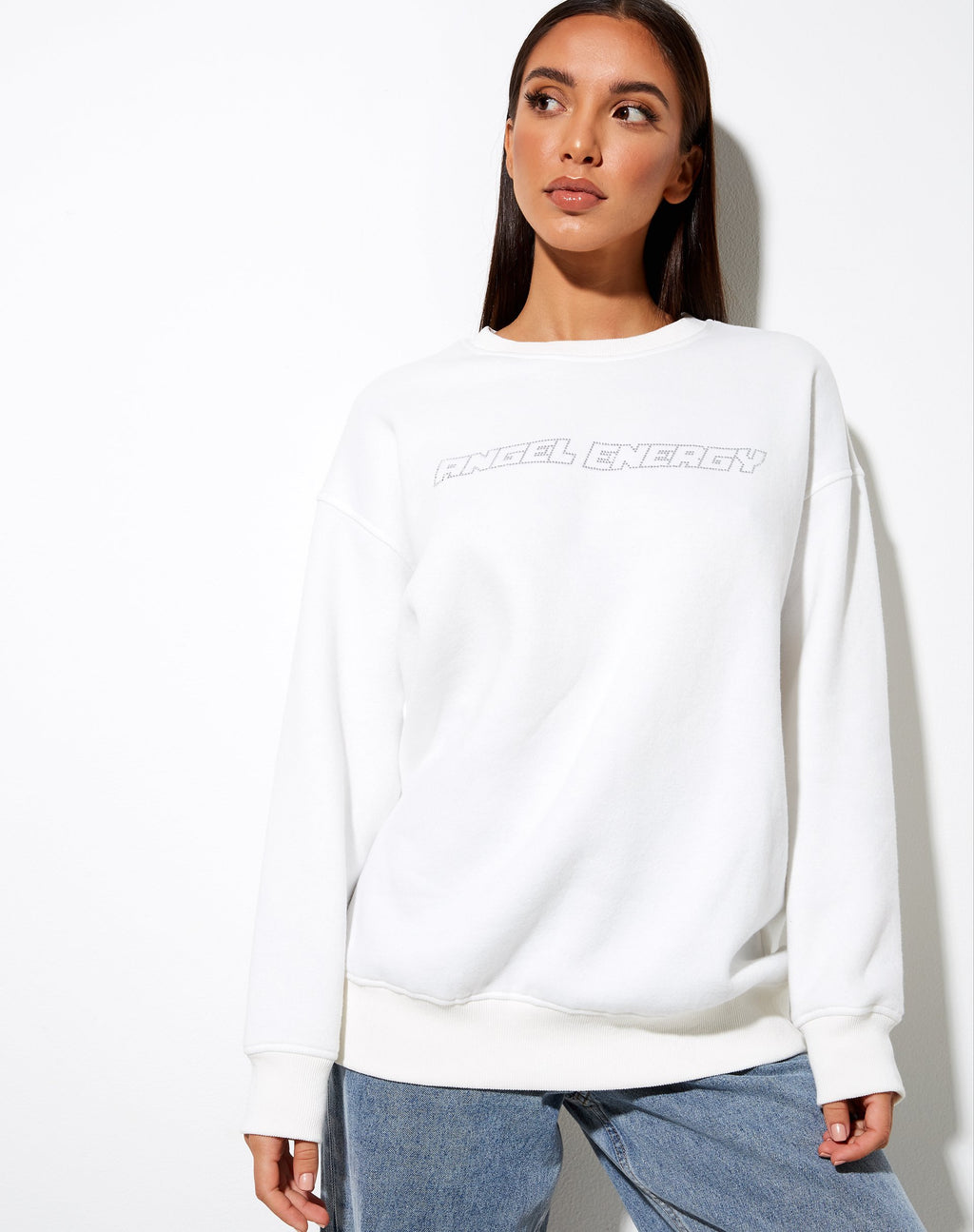 Glowee Sweatshirt in Warm White 'Angel Energy' Hotfix