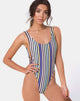 Image of Goddess Swimsuit in New Vertical Stripe