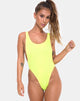 Image of Goddess Swimsuit in 80s Crinkle Sour Lime