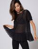 Image of Gretta Top in Polka Net Black