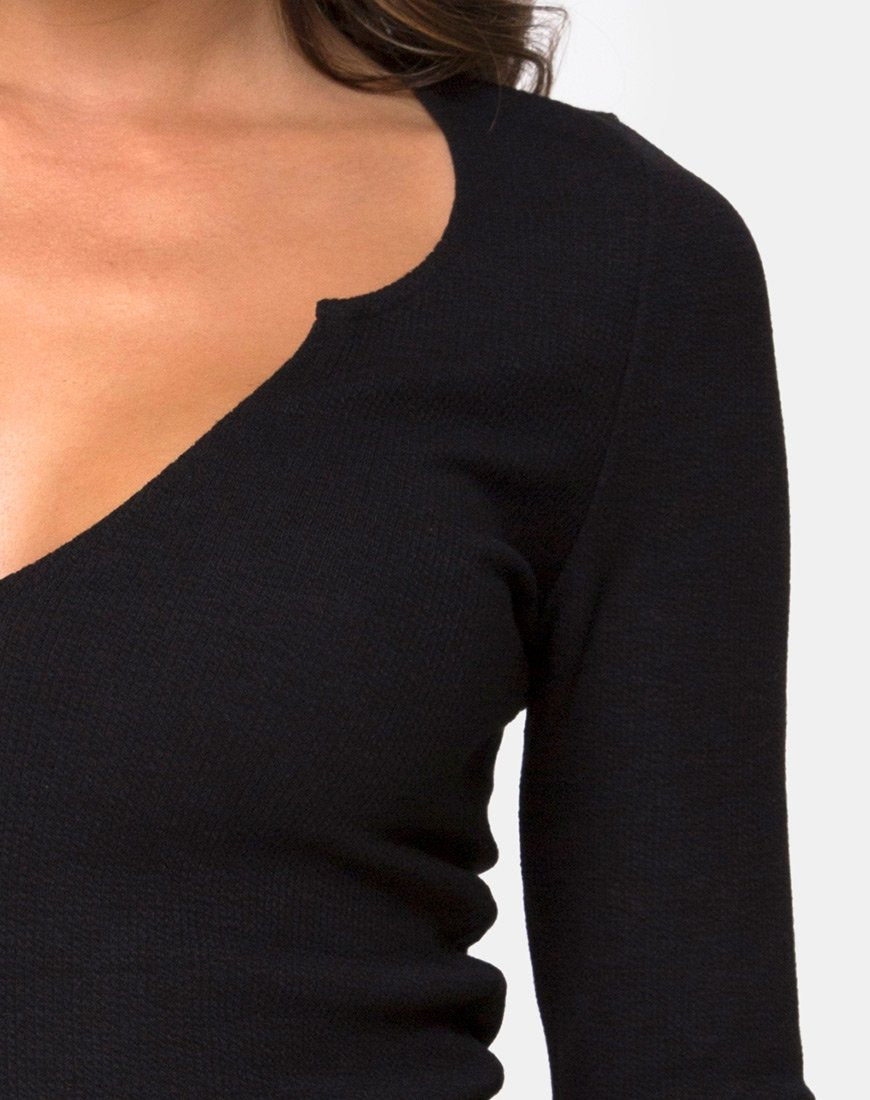Image of Guanelle Top in Rib Black